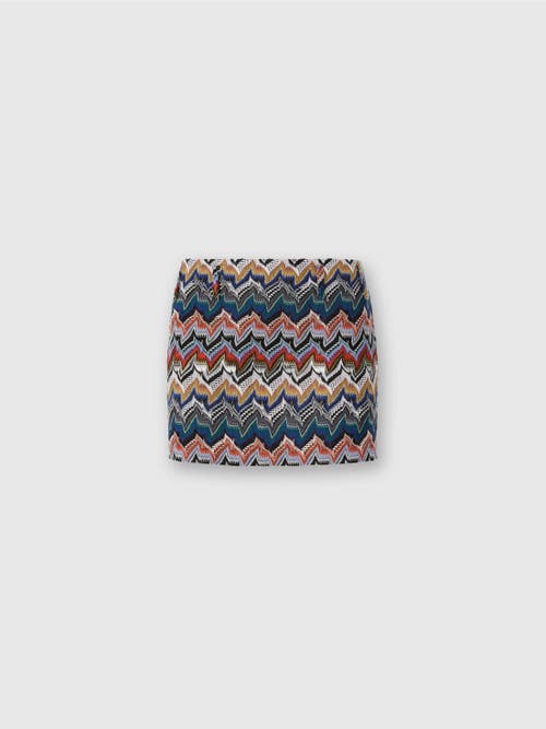 Missoni Textured Chevron Pattern Mini Skirt In Multi