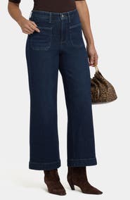 NYDJ Teresa Patch Pocket High Waist Ankle Wide Leg Jeans