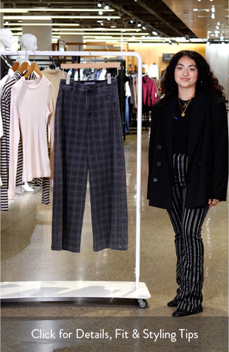 'Ab'Solution Ultra Skyrise Plaid Wide Leg Jeans, sales video thumbnail