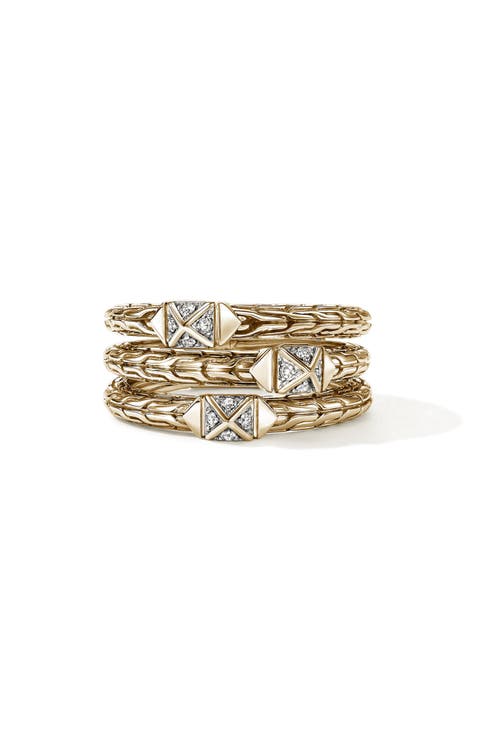 Icon Stud Triple Row Ring