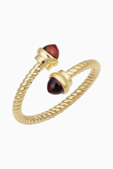 14K Yellow Gold Garnet Finger Candy Ring