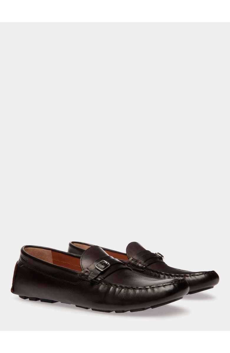 Bally Driver in Buffalo Leather, Alternate, color, Brown