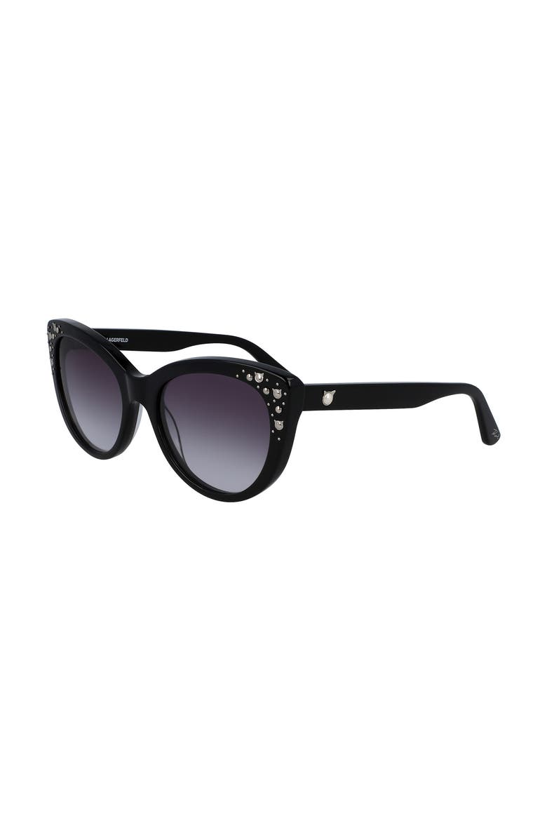 55mm Cat Eye Sunglasses, Alternate, color, BLACK