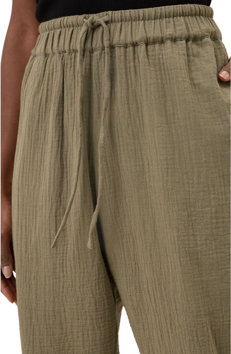 Pact Organic Cotton Coastal Double Gauze Tapered Pull-On Pant, Alternate, color, Khaki Green