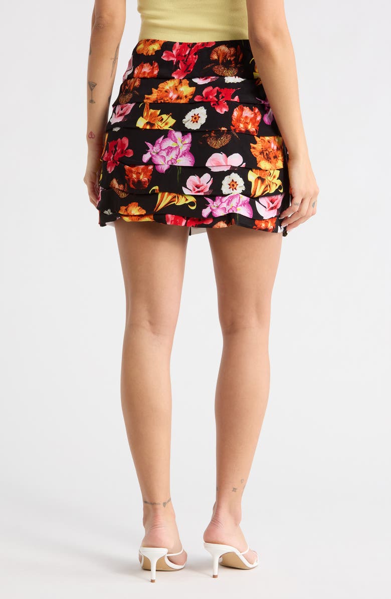 Desigual Ruched Woven Miniskirt, Alternate, color, Black
