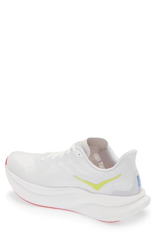 Hoka Mach 6 Running Shoe In White/nimbus Cloud