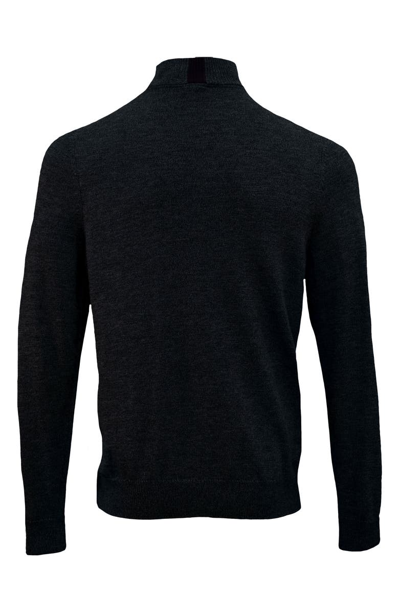 Lords of Harlech Quest Fully Fashioned Quarter-zip Merino Sweater, Alternate, color, Black Solid