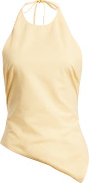 Petal & Pup Ilyana Asymmetric Cotton & Linen Halter Top