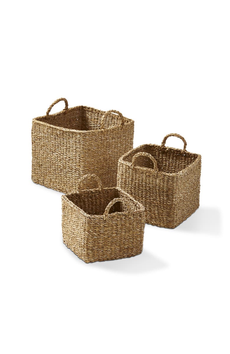 tag Natural Seagrass Square Decorative Basket for Everyday Use, Main, color,