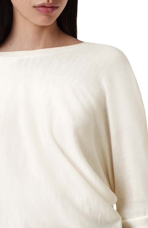 Shop Allsaints Julieana Reversible Dolman Sleeve Crop Sweater In Chalk White