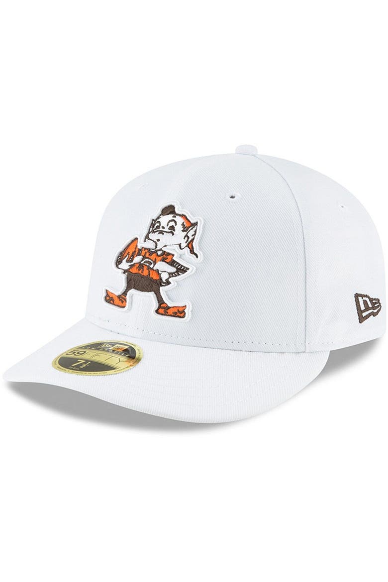 Men's New Era White Cleveland Browns Omaha Low Profile 59FIFTY Fitted Hat, Main, color, White