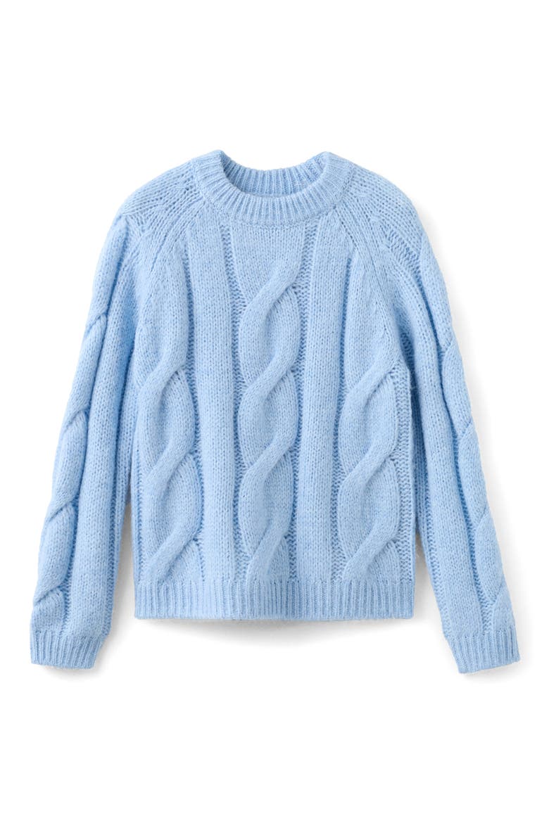 Cable Crewneck Sweater, Main, color, SKY BLUE