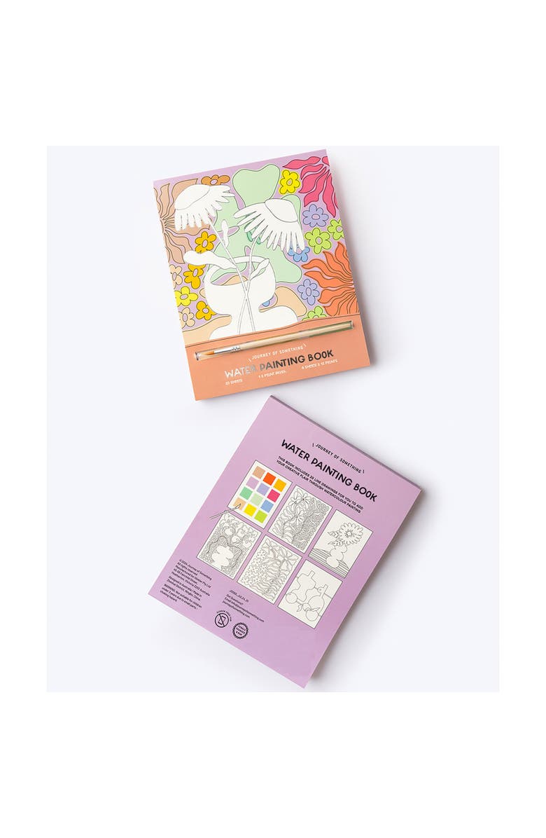 Journey of Something Water Painting Book, 20 Sheets, Floral & Nature Scenes, Alternate, color, Multicolored