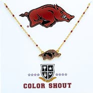 Color Shout University of Arkansas Side Necklace