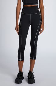 Moncler Grenoble Contrast Seam Crop Leggings