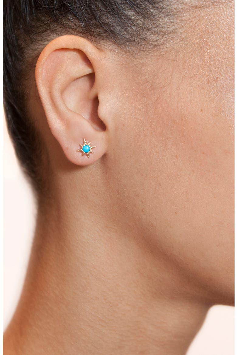 Micro Starburst Earrings, Alternate, color, GOLD
