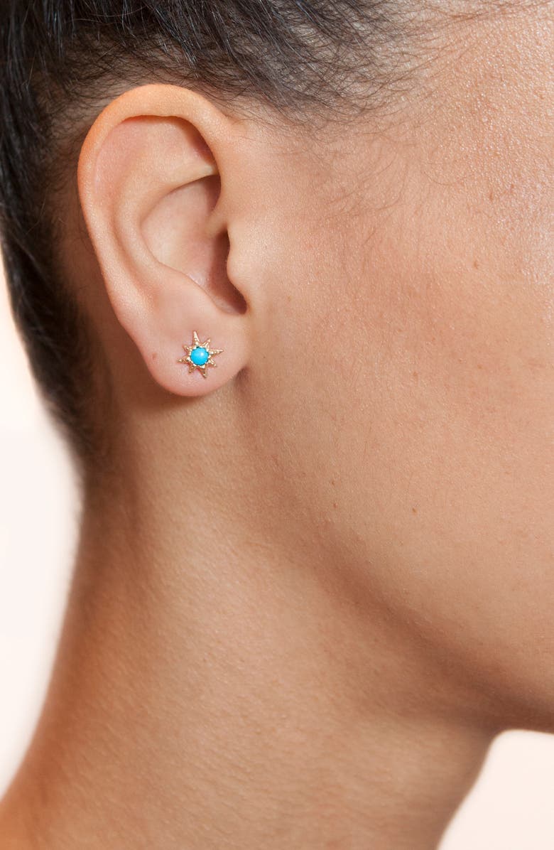 Anzie Micro Starburst Earrings, Alternate, color, Gold