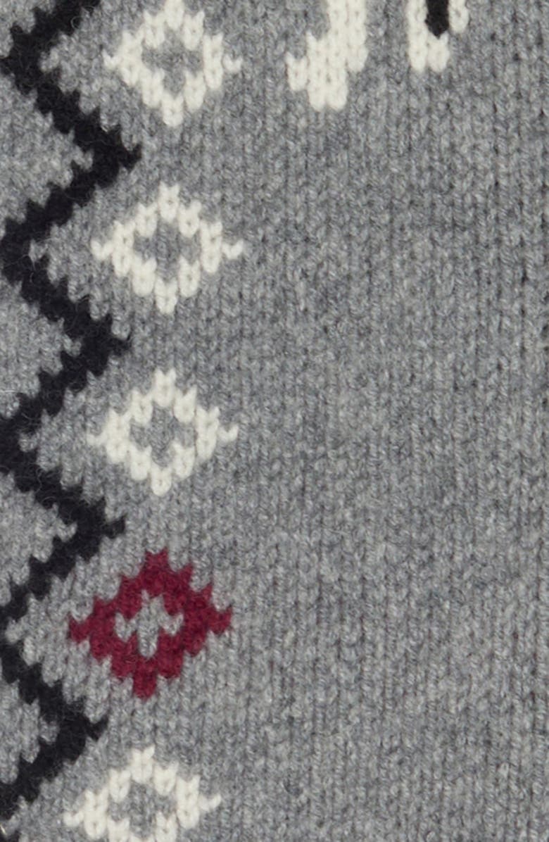 Damson Madder Cecily Bunny Intarsia Oversize Scarf, Alternate, color, Grey