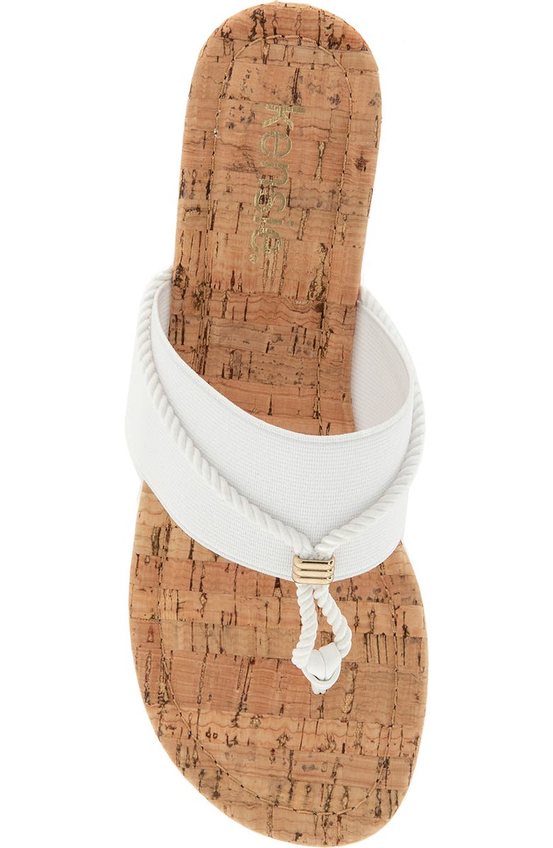 Kensie Deborah Wedge Sandal, Alternate, color, White