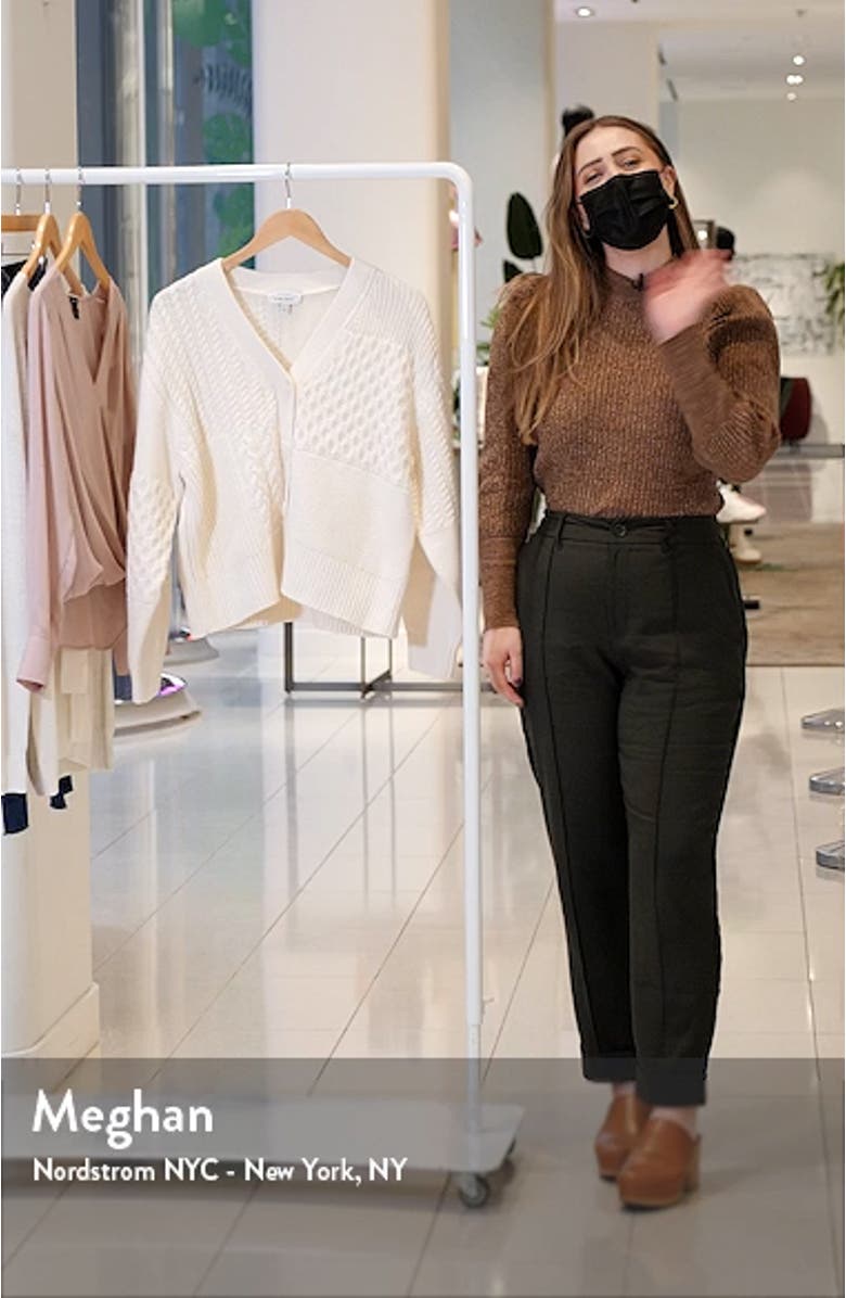 Intricate Cable Knit Wool Blend Cardigan, sales video thumbnail