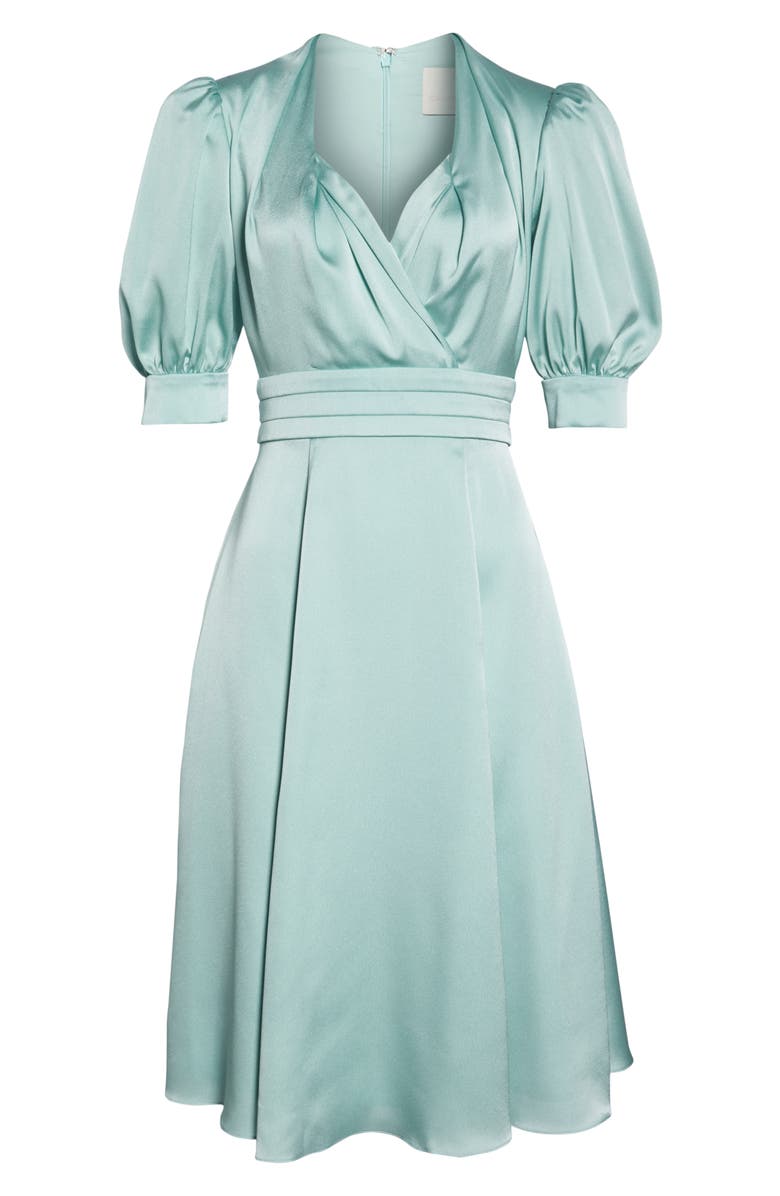 Gal Meets Glam Collection Vera Satin Fit & Flare Dress, Alternate, color,