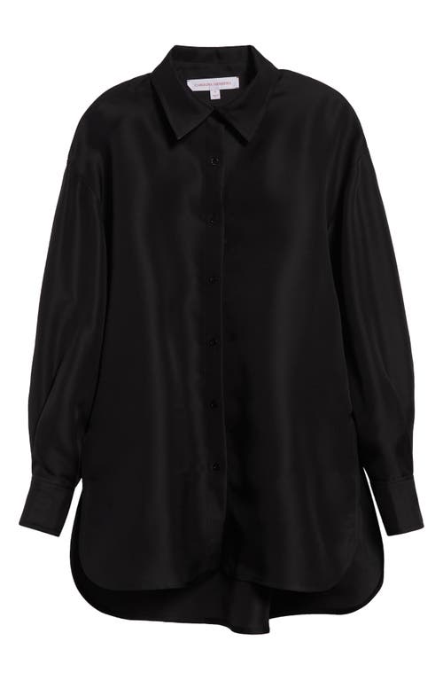 Carolina Herrera Oversize Silk Gazar Button-up Shirt In Black