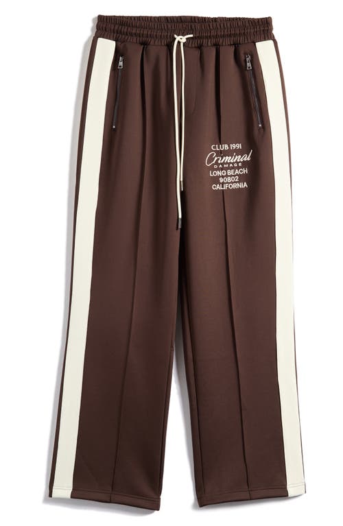 Criminal Damage Pintuck Track Pants In Brown