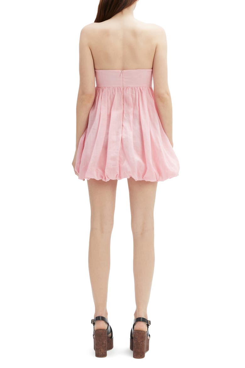 Benita Strapless Bubble Hem Babydoll Minidress, Alternate, color, PETAL PINK