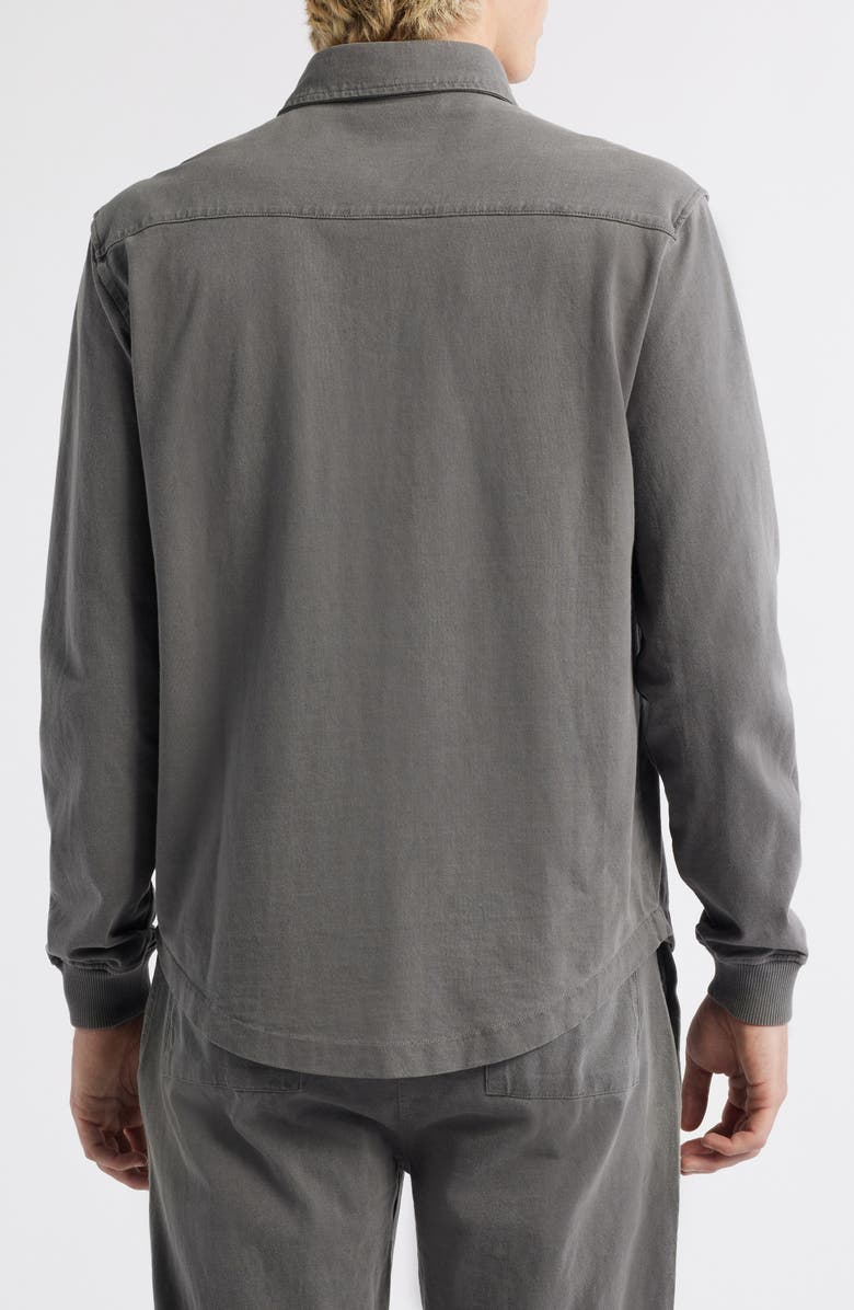 ALEX CRANE Caza Rib Organic Cotton Knit Button-Up Shirt, Alternate, color, Slate