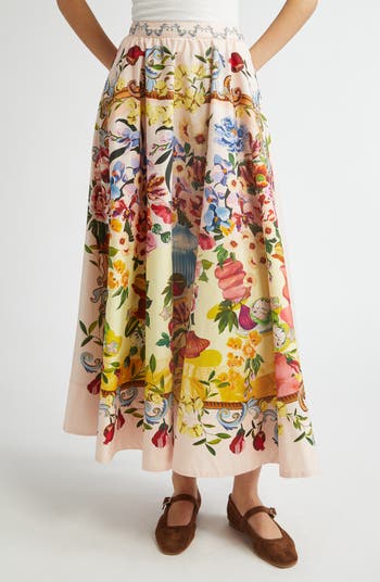FARM Rio Garden Terrace Cotton Maxi Skirt | Nordstrom