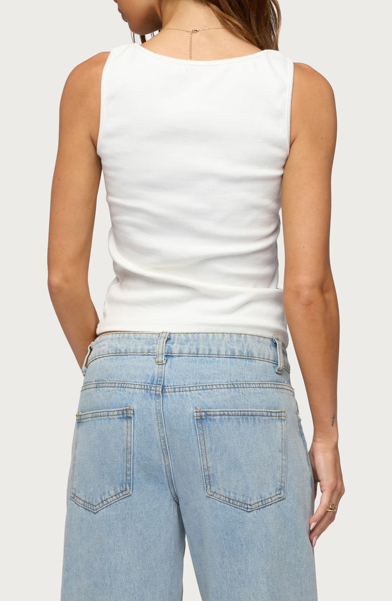 EDIKTED Natash Mixed Button Tank Top, Alternate, color,