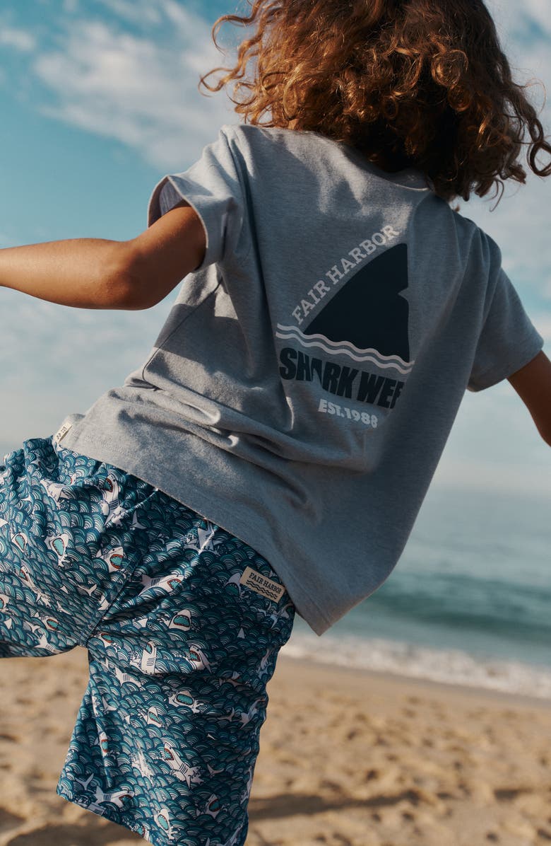 Fair Harbor Kids' Kismet Graphic T-Shirt, Alternate, color, Faded Denim Shark Fin