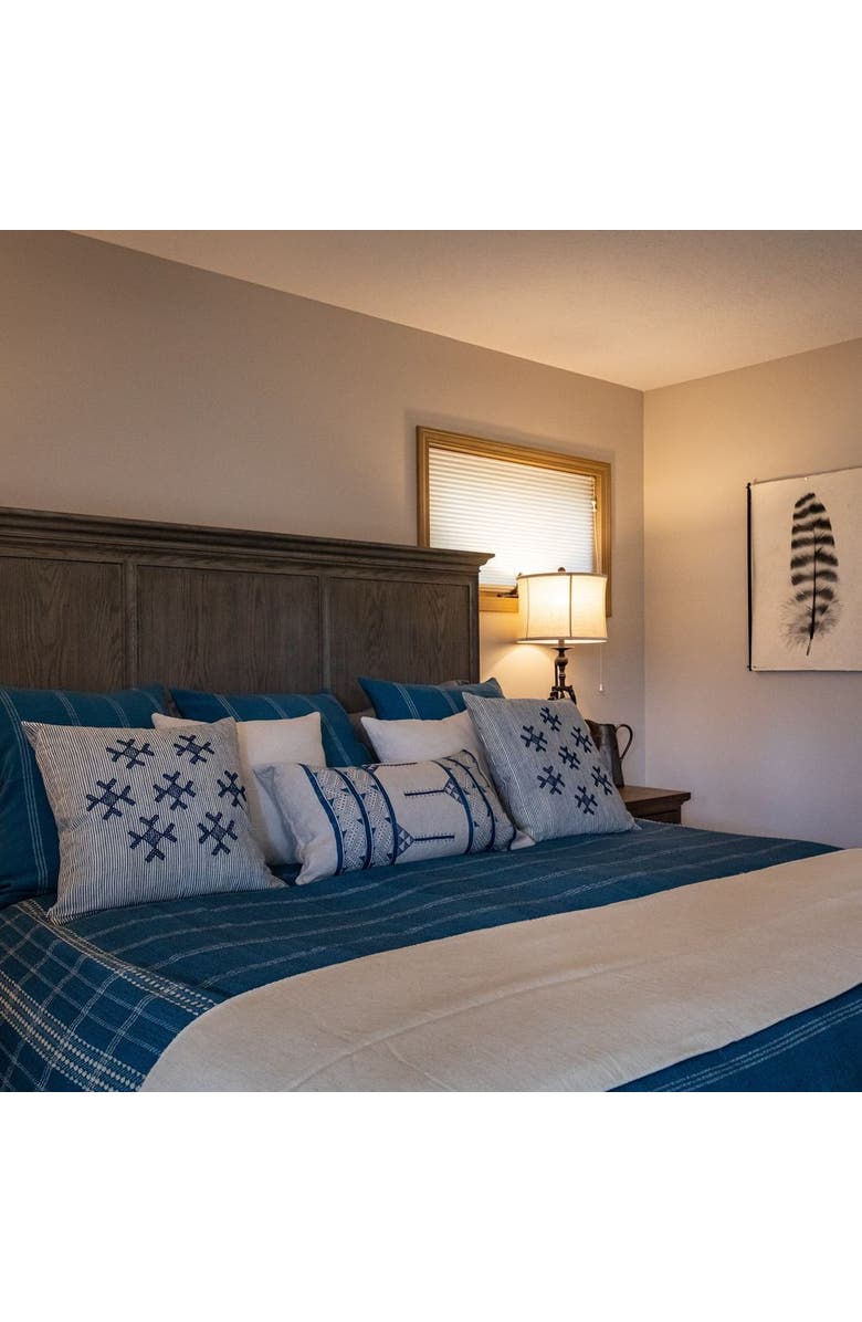 Alamwar Indigo Handwoven Bedspread, Alternate, color, Indigo -  70" X 94