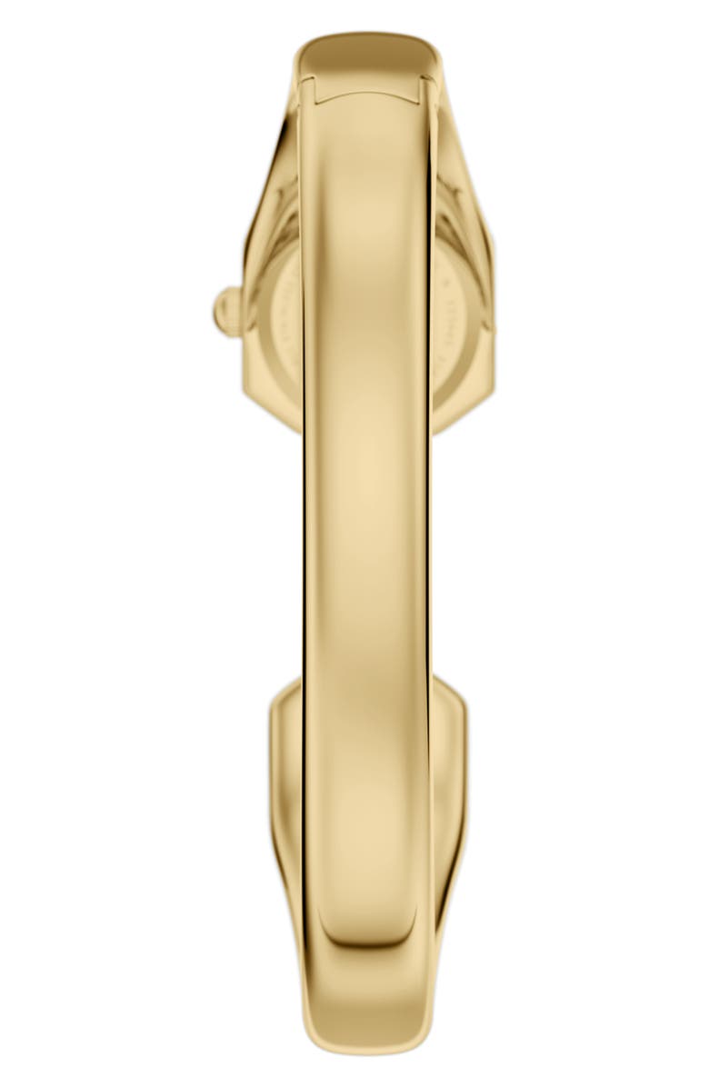 Fossil Harlow Black Onyx & Crystal Bangle Bracelet Watch, 16mm, Alternate, color, Gold