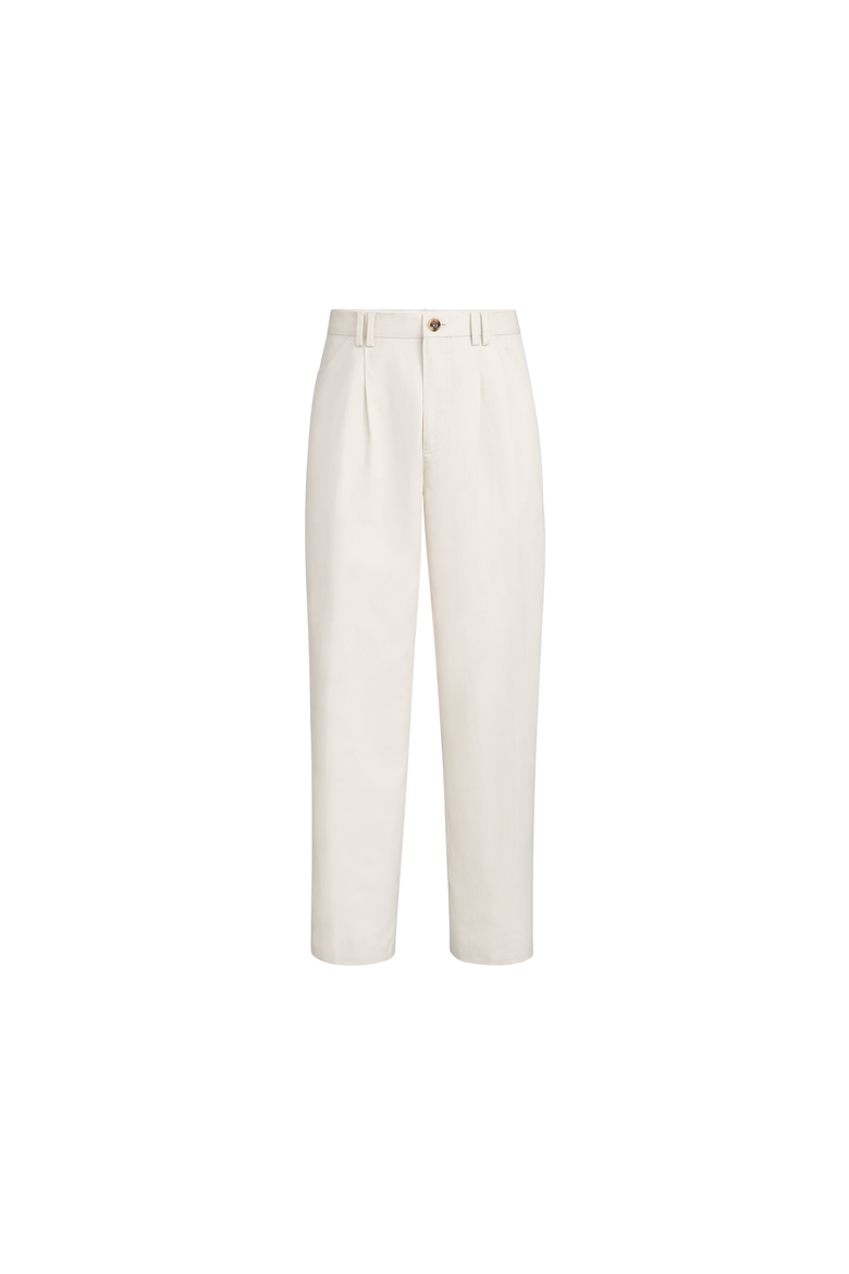 Cotton and linen trousers, Alternate, color, White