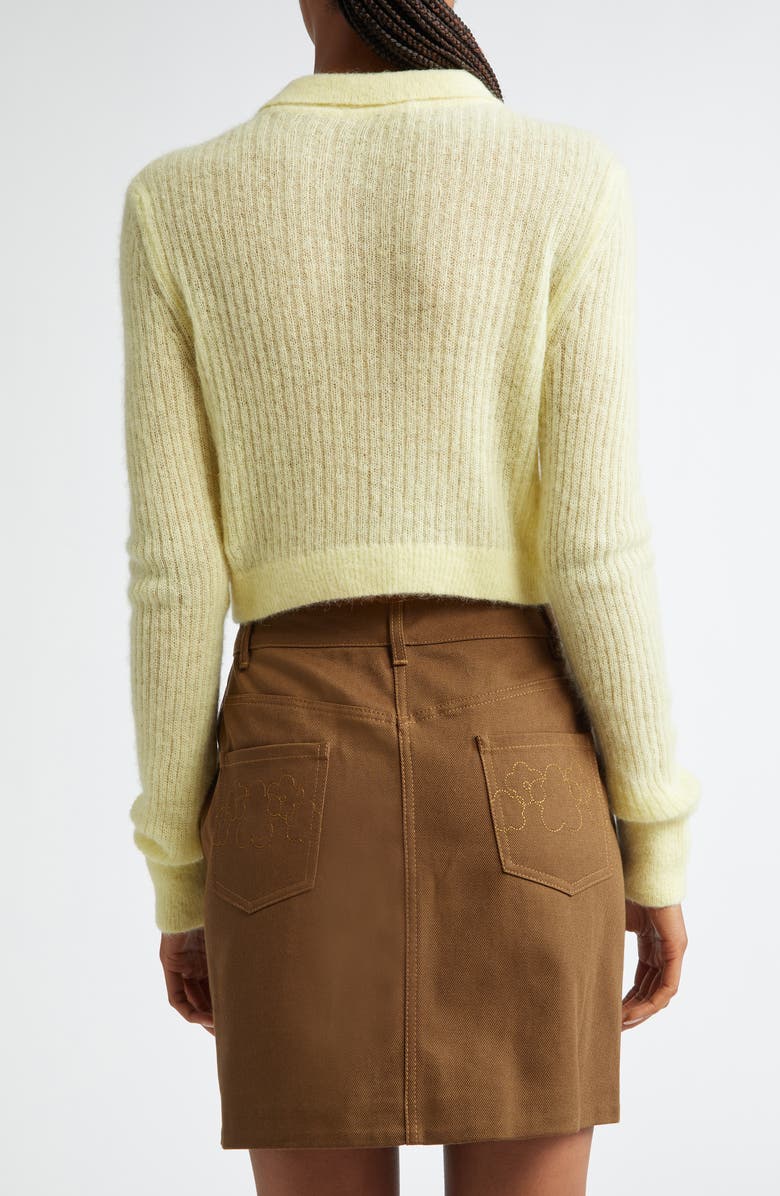 Cecilie Bahnsen Jaqueline Alpaca & Wool Blend Rib Crop Cardigan, Alternate, color, 