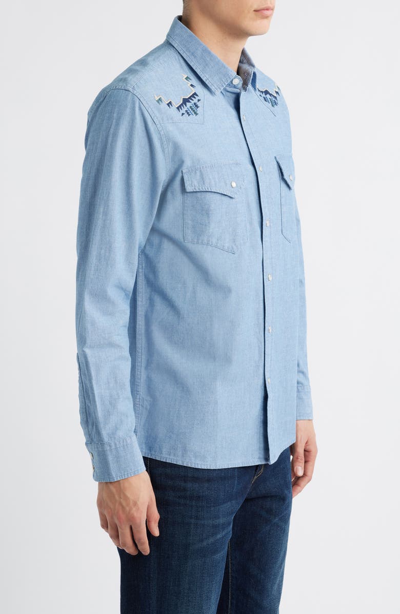 Pendleton Gambler Embroidered Snap-Up Chambray Shirt, Alternate, color, 