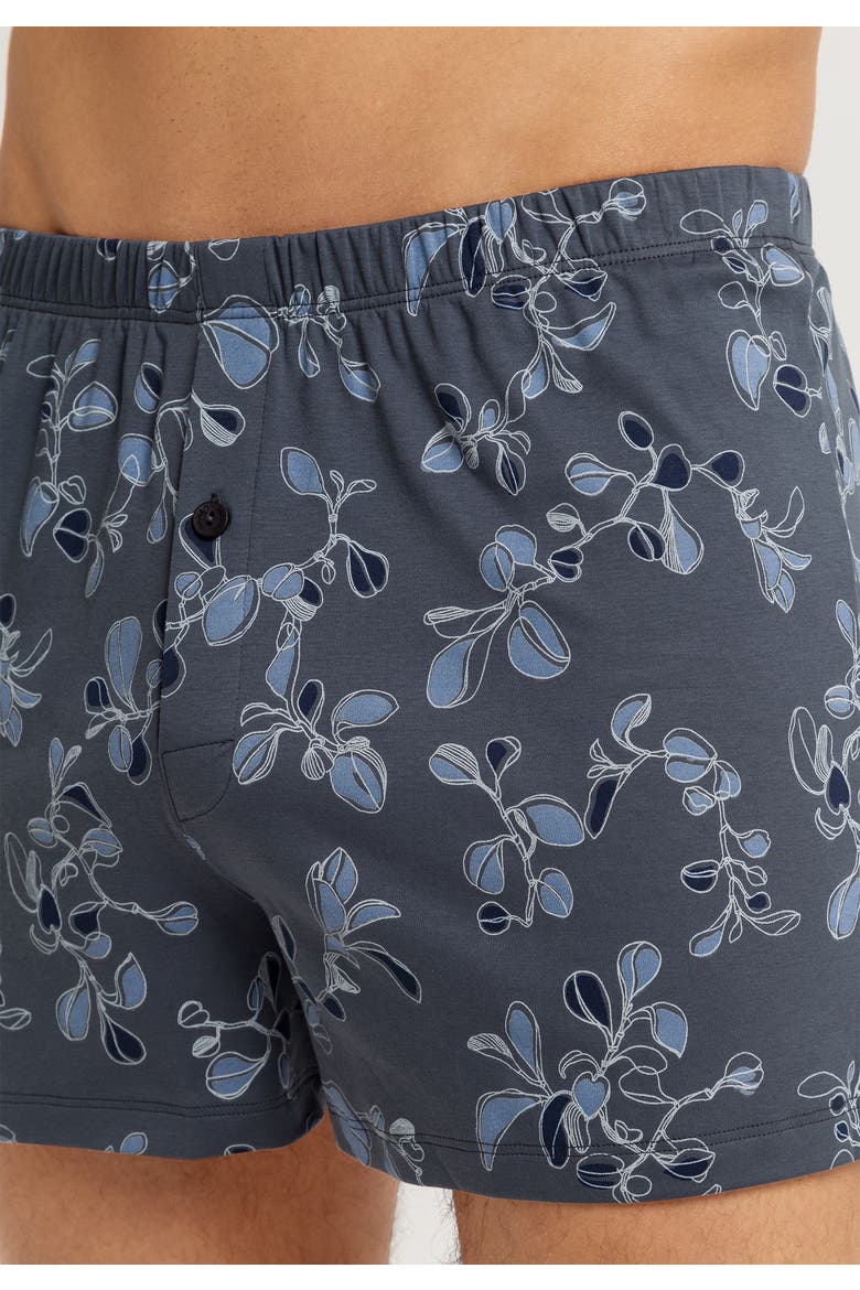 Cotton Sporty Cotton Boxer, Alternate, color, Aqua Ink Leaves