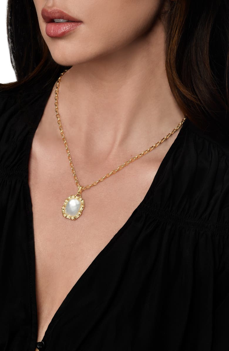 Anabel Aram Jewelry Bamboo Texture Pendant Necklace, Alternate, color, Mother Of Pearl