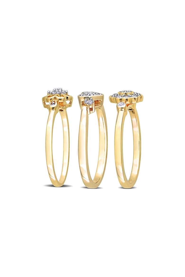 Set Of 3 Diamond Rings - 0.21ct., Alternate, color, GOLD