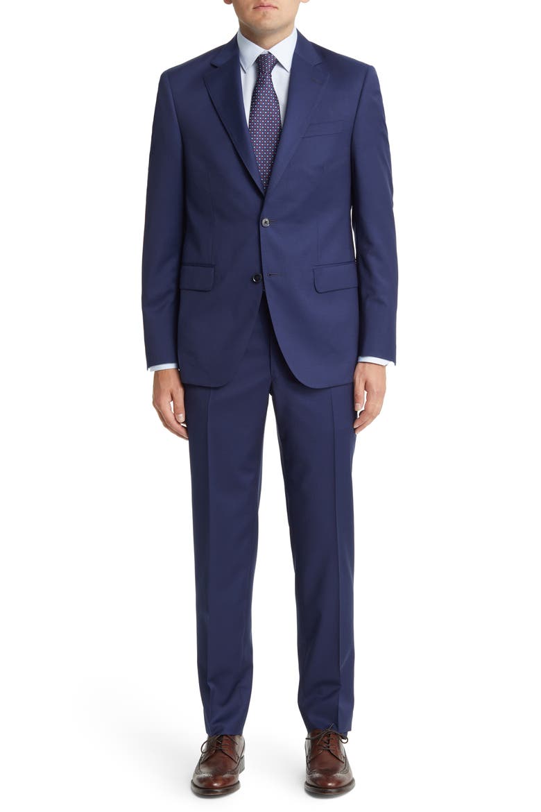 Tailored Fit Wool Suit, Main, color, BLUE