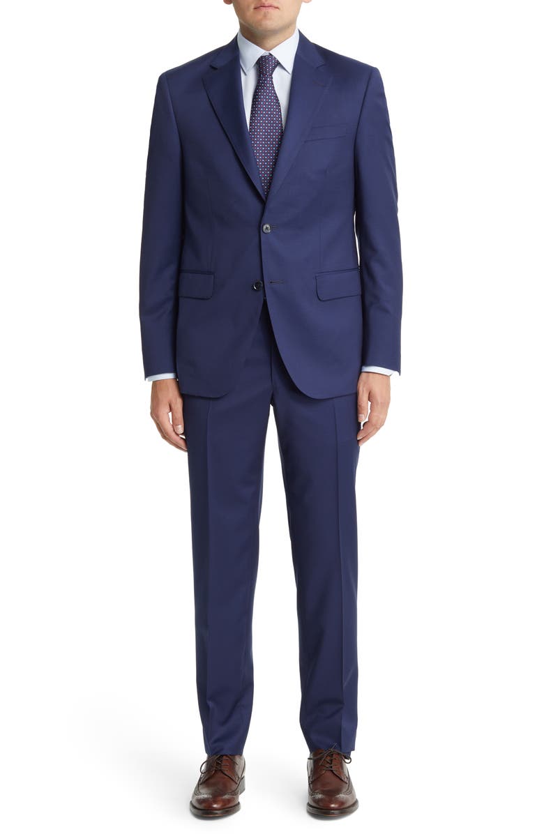 Peter Millar Tailored Fit Wool Suit, Main, color, Blue