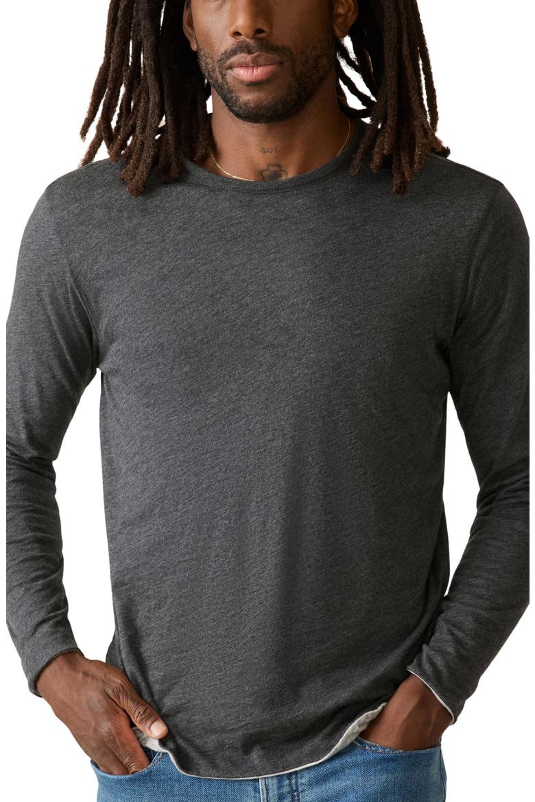 Cloud Reversible Crewneck T-Shirt, Main, color, CHARCOAL HEATHER