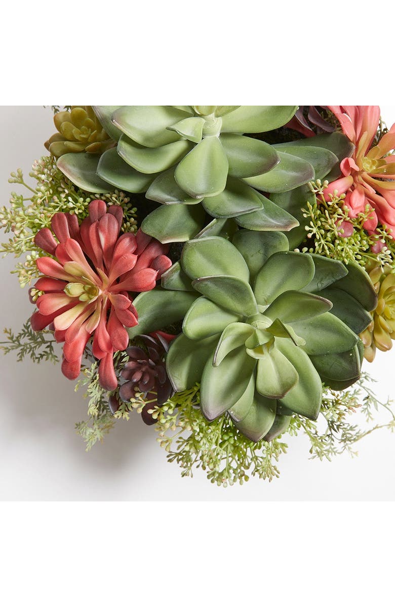 CG Hunter Round Artificial Succulent Arrangement, Natural Planter, Alternate, color, Green