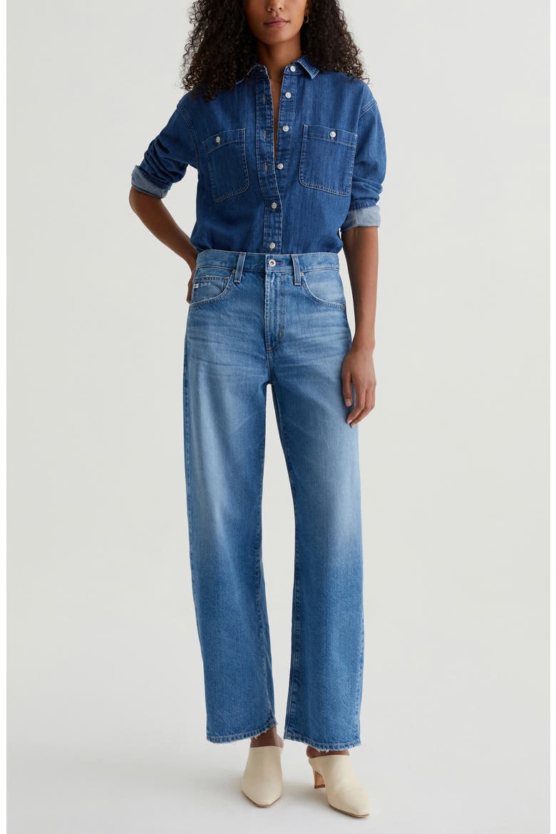 Hattie High Waist Barrel Jeans, Alternate, color, FLASHBACK