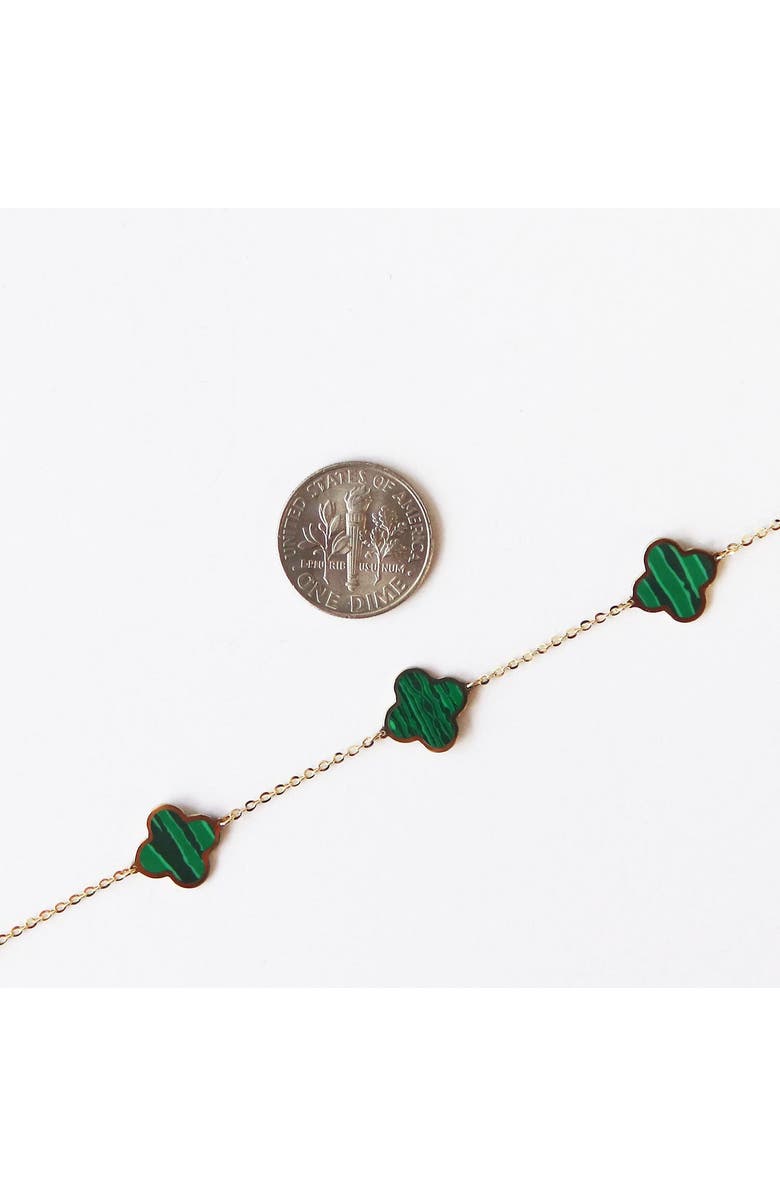 The Lovery Fine Jewelry Small Turquoise Clover Bracelet, Alternate, color, Turquoise