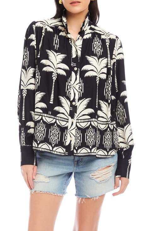 Chloe Floral Print Button-Up Front