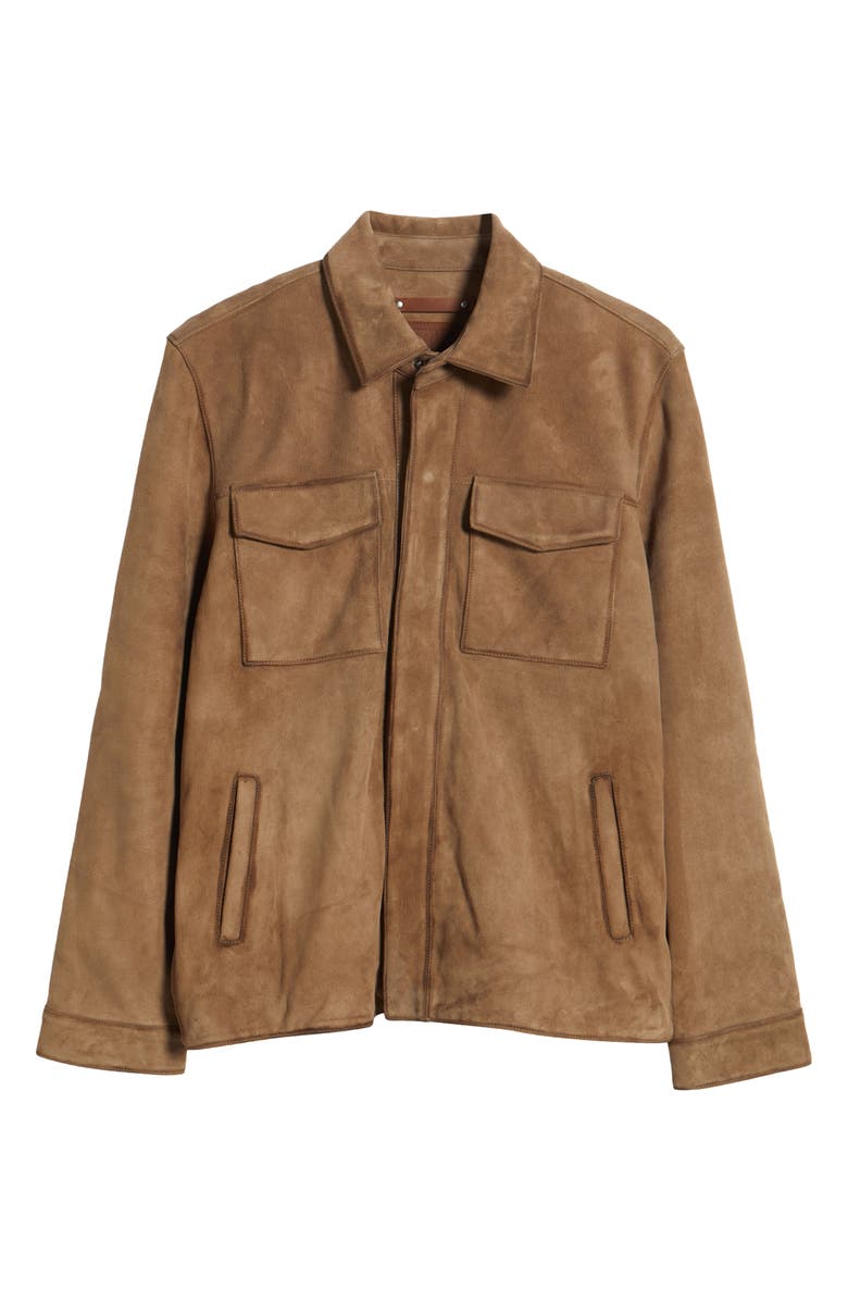 Frye Classic Suede Shacket, Alternate, color, Taupe
