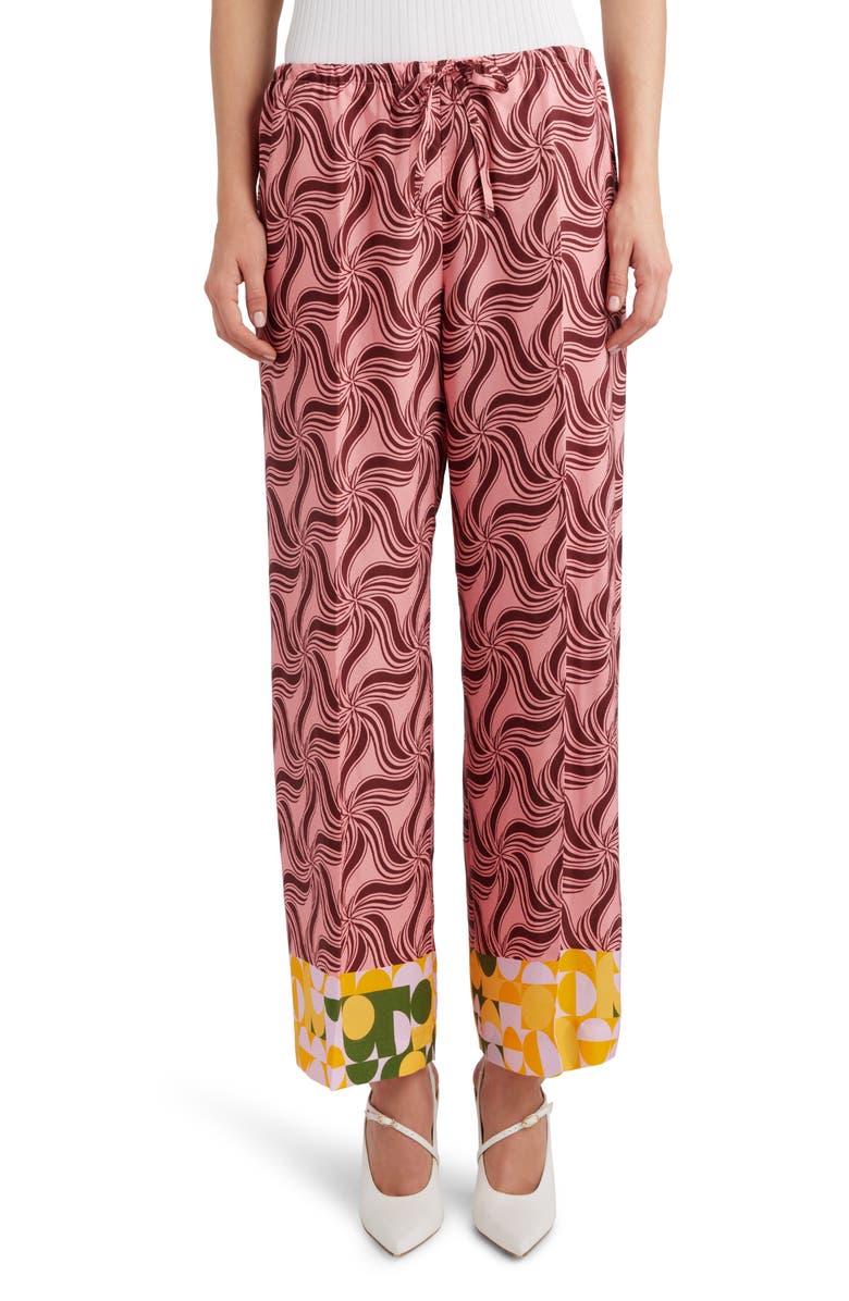Dries Van Noten Mixed Print Straight Leg Pants, Main, color,
