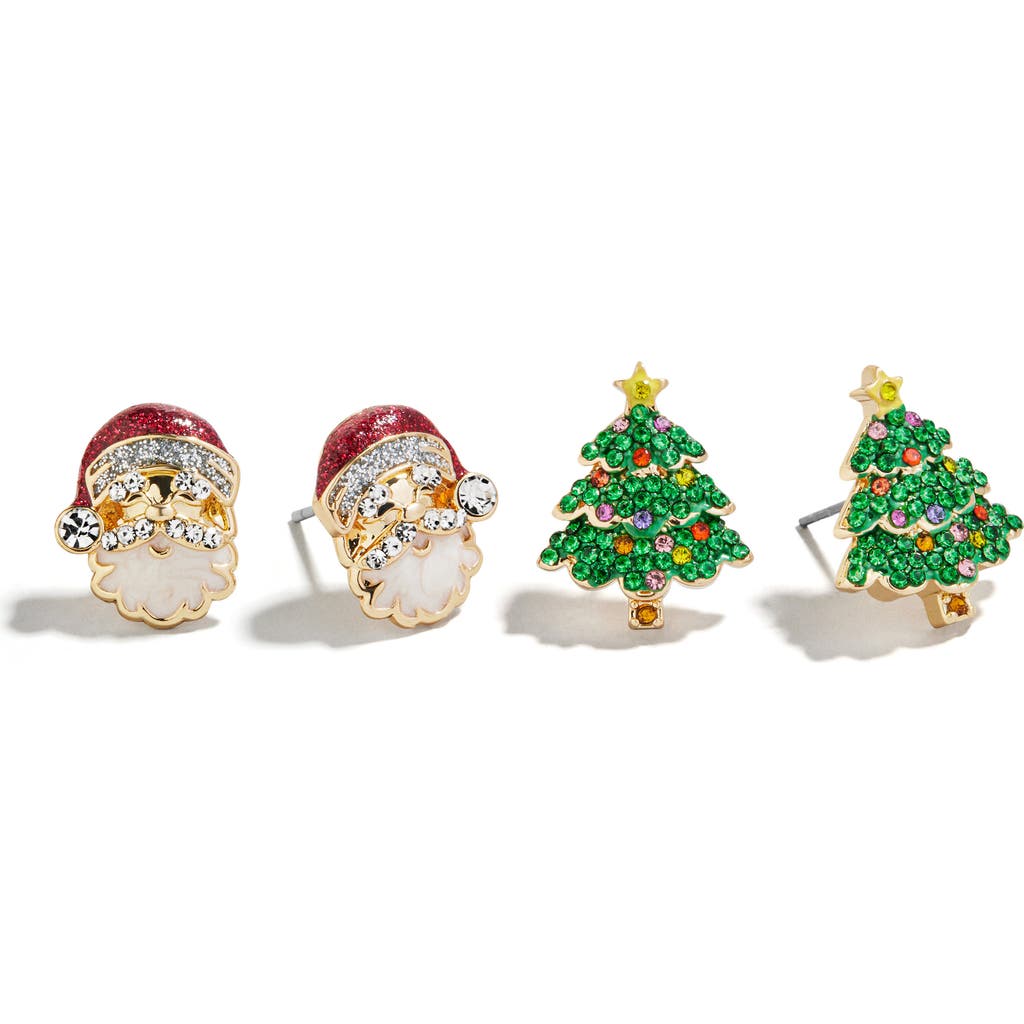 Baublebar Assorted 2-pack Spruced Up Santa Stud Earrings In Multi